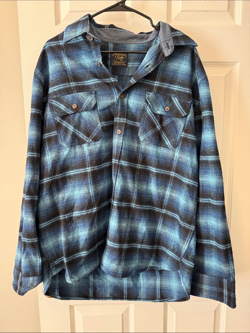 Men’s Jachs Blue & Black Plaid Lightweight Shirt Jacket